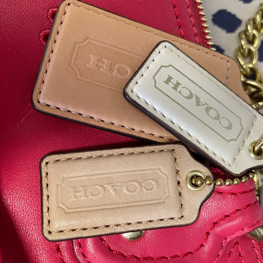 Coach Pink Poppy Eyelet Tote - Picture 3 of 13